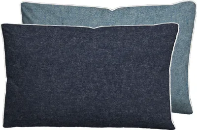 Produktbild von biberna Melange-Flanell Bettwäsche 0840500 MELANGE UNI color: blau, size: 1x 40x60 cm