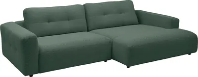 Produktbild von KAWOLA Sofa MIKA Ecksofa Cord smaragd Longchair rechts