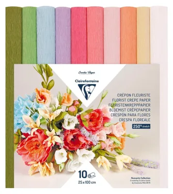 Produktbild von Clairefontaine Floristenkrepp 10Rl 25x100 pastell