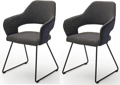 Produktbild von Esszimmerstuhl Küchenstuhl Polsterstuhl Kufenstuhl "Northampton I" (2-er Set) Charcoal