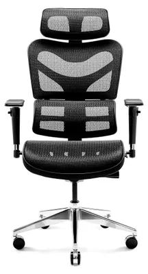 Produktbild von V-Commander Ergonomischer Bürostuhl mit 3D Armlehnen, Lendenwirbelstütze, verstellbarer Kopfstütze und Sitzfläche, Netzstoff, Belastbarkeit bis 200 KG (schwarz)