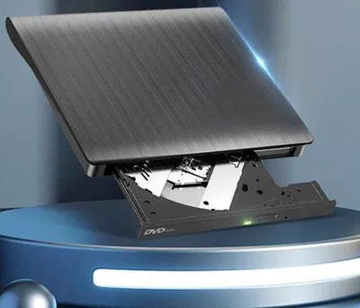 Zdjęcie produktu dla Zewnętrzna nagrywarka CD/DVD z interfejsem USB 3.0 i jednym kablem, dysk optyczny z metalową obudową o szczotkowanej powierzchni, USB 3.0, do laptopów