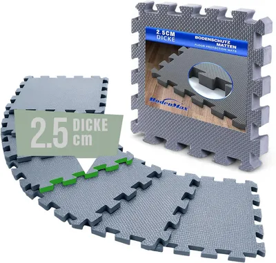 Produktbild von Sportmatte 2.5 cm, 6 Stück, 5.40 m², grau, für Fitnessraum