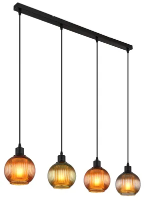 Produktbild von Globo Lighting Hängeleuchte Metall schwarz matt, 4x E27