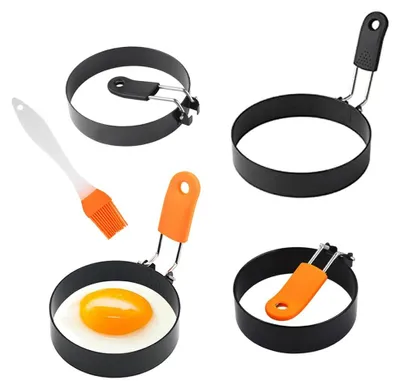 4er-Set antihaftbeschichtete Omelettformen, Edelstahl, Ø 9 cm