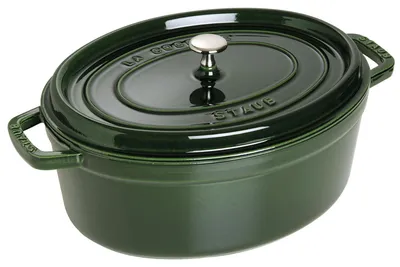 Immagine prodotto di Cocotte Staub, 33 cm | verde basilico | ovale | ghisa