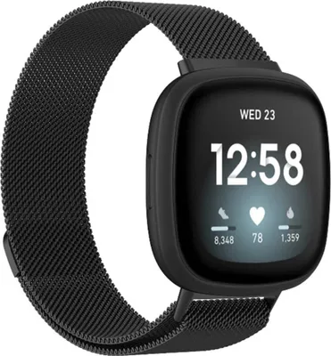 Productafbeelding van imoshion Milanees magnetisch bandje voor de Fitbit Versa 4/ 3 / Sense (2) - Zwart