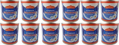Produktbild von Dovgan gezuckerte Kondensmilch 12er Sparset (12 x 370g) süße Sguschonka сгущёнка