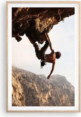 Produktbild von Gerahmtes Poster - Rahmen in heller Eiche - Klettern extrem berge griechenland - 61x91,5 cm - Wand Bild - Wanddeko - Wandbilder - Wandposter - Bilderrahmen - Bilder - Kunstdruck - P2NPA61x91-2784