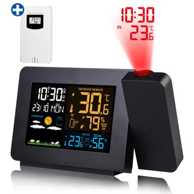 Produktbild von Wetterstation, Wetterstation Funk mit Außensensor (mit Wettervorhersage, Innen und Außen Temperatur / Luftfeuchte, Farbdisplay)