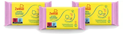 Produktbild von 3 x Zwitsal Baby-Feuchttücher Sensitive für empfindliche Haut 57 Stück - Vorteilspackung - 3 Stücke
