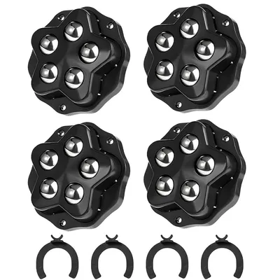 Produktbild von 4 Schwerlast-Kugelrollen zum Kleben (je 200 kg) – Selbstklebende Möbelrollen für Küchengeräte, flach und mini – ideal als Transportrollen