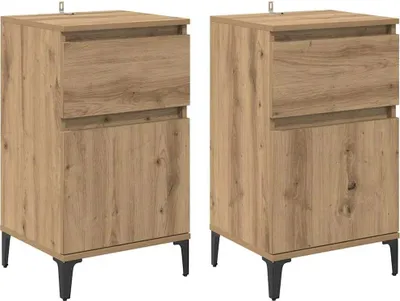Obrázek produktu pro Noční skříňka se zásuvkou 2 pcs Artisanový dub 40 x 35 x 70 cm
