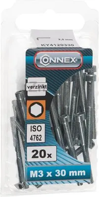 Zdjęcie produktu dla Śruba z łbem sześciokątnym Connex CY M3x30, 20 sztuk, VZ – KY4120330