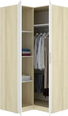Immagine prodotto di Luber - Guardaroba 2 Ante, 95x204h cm Bianco, Appendiabiti