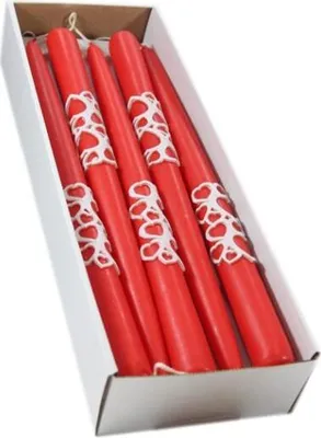 Zdjęcie produktu dla świeca dekoracyjna stożek 30 “SERDUSZKA” 10 szt.     czerwony | SZA17