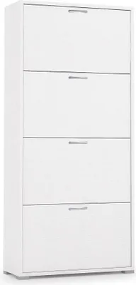Produktbild von Dmora Schuhschrank Rosa 67x28x147h cm Weiß 24 Paar, 8 Fächer, 4 Türen