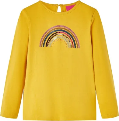 Produktbild von Langarmshirt "Regenbogen" Gr. 116 in Ocker
