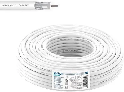 Obrázek produktu pro Koaxiální kabel 25 metrů pro televizní a satelitní příjem – Dvojitě stíněný kabel RG-6 pro digitální signály