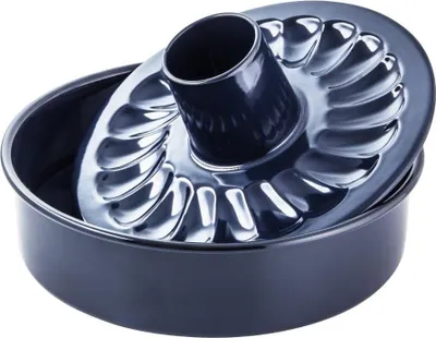 Kuchenform-Set Ø 28 cm, Stahl, Antihaft, Emaille, blau