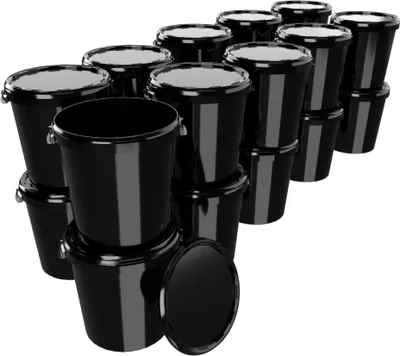 Produktbild von Eimer mit Deckel 30 L | Vorratseimer | Lebensmittelecht Schwarz | Hobbock | 20 Stück