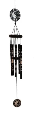 Produktbild von 007 Asiatisches Windspiel schwarz silber Ying Yang