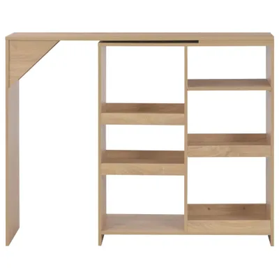 Immagine prodotto di Tavolo da Bar con Scaffale Mobile Rovere 138x39x110 cm
