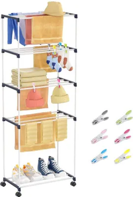 Image de Petit porte-serviettes peu encombrant, 5 niveaux