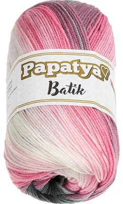 Image de Fil PAPATYA BATIK - 100 g, 360 m - Blanc, Gris, Rose
