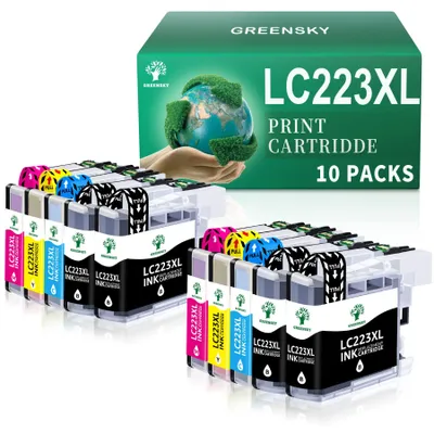 Produktbild von GREENSKY LC223XL LC223 XL Kompatibel für Brother LC223 Druckerpatronen – 4 Schwarz/ 2 Gelb / 2 Magenta/ 2 Cyan