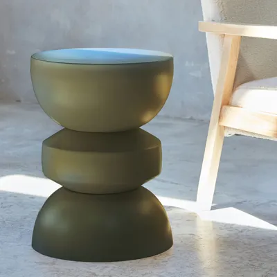 Produktbild von sweeek - Beistelltisch, Couchtisch, Nachttisch Metall Ø32 x H44,5cm - Grün