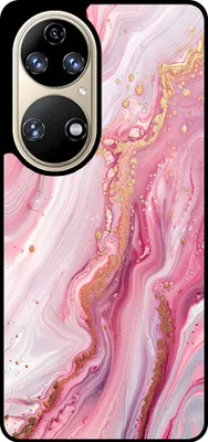 Produktbild von Smartphonica Telefon Fall geeignet für Huawei P50 mit Marmor-Druck - TPU zurück Abdeckung Fall Marmor-Design - Pink