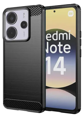 Produktbild von Techsuit Carbon Silicone Hülle für Xiaomi Redmi Note 14 4G – Schwarz
