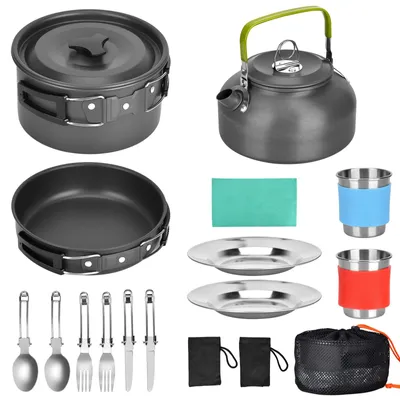 Produktbild von Camping Kochgeschirr Set, Edelstahl, für Camping