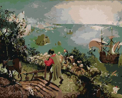 Zdjęcie produktu dla Zuty - Diamond Painting - THE FALL OF IKAROV (PIETER BRUEGEL), 40x50 cm, bez ramy i bez płótna