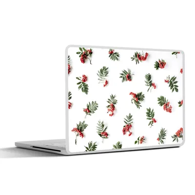 Produktbild von MuchoWow® Laptop Aufkleber Sticker Cover Winter - Mistelzweig - Rot 25x18 cm - Laptop-Deko