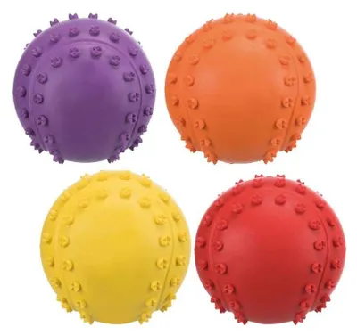 Produktbild von TRIXIE Hundespielzeug Ball, aus Gummi, mit Quietscher, orange – ø 6 cm