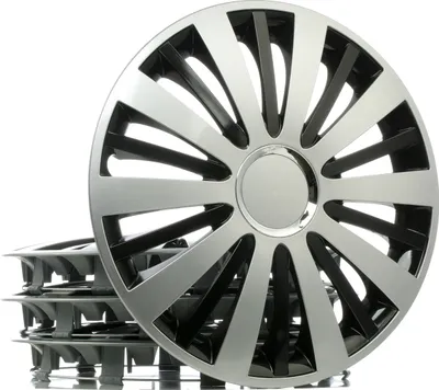 Produktbild von 14" Zoll Radkappen Grau Schwarz Radzierblenden Radblenden FALCON SR CZ 14 LEOPLAST