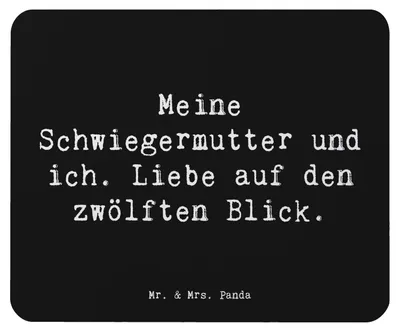 Produktbild von Mr. & Mrs. Panda Mousepad Spruch Schwiegermutter Liebe - Schwarz - Geschenk, mauspad laptop, Freude, Beziehung, mousematte, Familie, Schwiegereltern, Verwandte, Mouse Pad