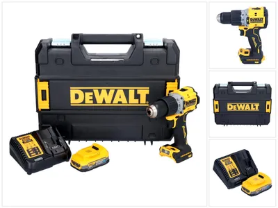 Image de DeWalt DCD 805 E1T Perceuse-visseuse à percussion sans fil 18 V 90 Nm Brushless + 1x batterie 1,7 Ah + chargeur + TSTAK