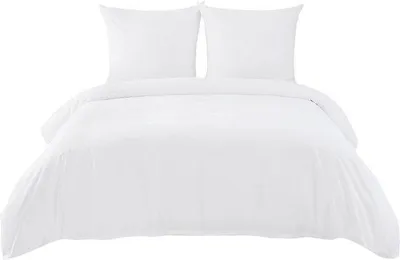 Produktbild von Famanu Bettwäsche 155 x 220 cm - 3-teilig mit 2 Kissenbezügen 80 x 80 cm, weiß, mit Reißverschluss