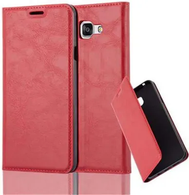 Produktbild von Cadorabo Hülle für Samsung Galaxy A7 2016 Schutz Hülle in Rot Handyhülle Etui Case Cover Magnetverschluss