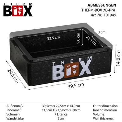 Produktbild von Isolierbox Styropor 7 Liter, 33,5 x 23,5 x 9 cm, für Küche