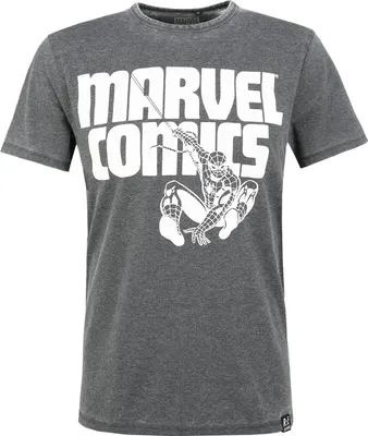 Produktbild von Recovered T-Shirt Marvel Comics Spidey Charcoal im zeitlosen Design dunkelgrau L