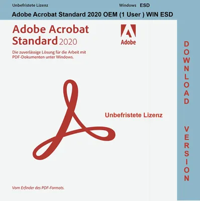 Produktbild von Adobe Acrobat Standard 2020 OEM / 1PC / Dauerlizenz / Windows / (Lizenz per E-Mail)