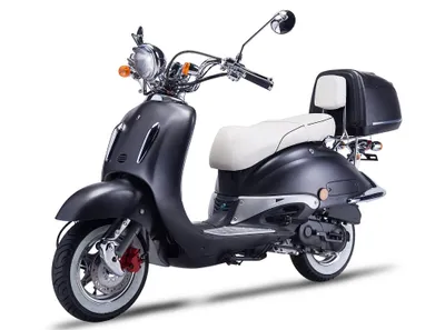 Produktbild von Motorroller Strada mit Top Case 50ccm 25km/h, Euro 5, mattschwarz, Sitzbank weiß, GT Union