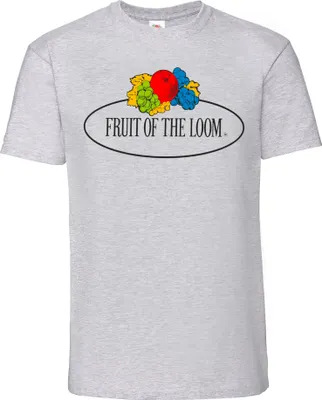Produktbild von Fruit of the Loom Ringspun Premium T-Shirt mit Vintage-Logo auf der Brust Farbe: graumeliert - Vintage-Logo groß Größe: 2XL