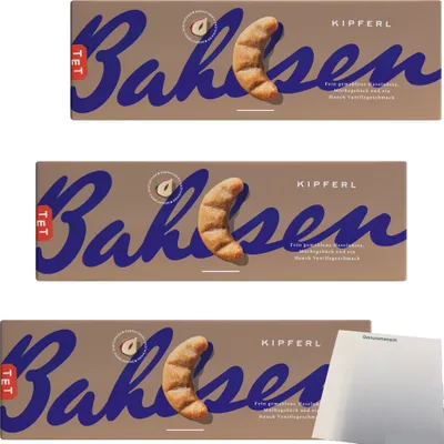 Produktbild von Bahlsen Kipferl mit feinen Haselnüssen 3er Pack (3x125g Packung) + usy Block