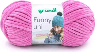 Produktbild von Gründl Chenillegarn Funny uni,100g/120m,Babywolle,100% Polyester,Häkel-und Strickgarn 10 fuchsia