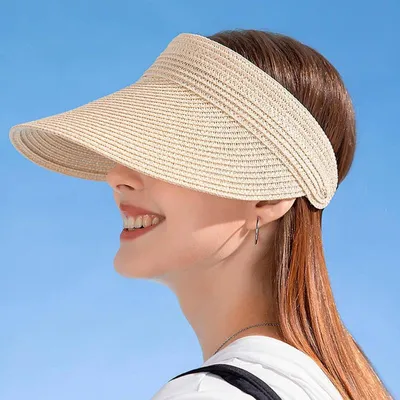 Eleganter Strohhut für Damen mit breiter Krempe, UPF 50+ Schutz, perfekt für Sommer, Strand und Reisen